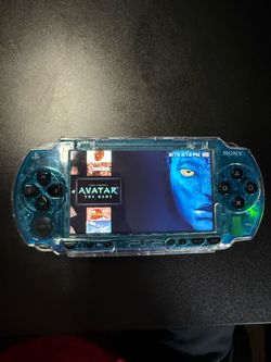 Sony PSP 1000 modded Handheld Console Clear Blue