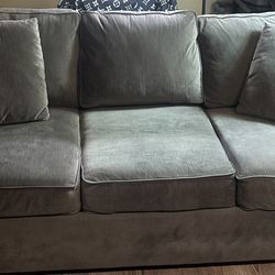 Dark Grey Suede Couch For Sale!