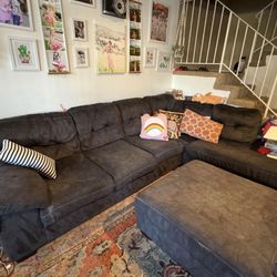 Charcoal Grey Couch With Queen Pull Out Bed