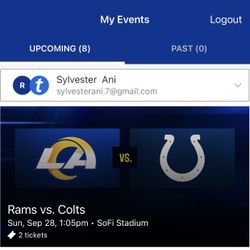 Rams Vs Colts Section 312 Row 16 Section 14,15