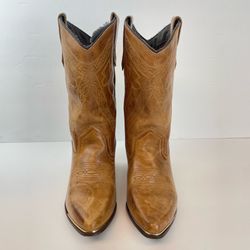 Women’s Leather Brown Cowboy Boots Size 7