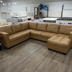 Genuine Leather Sectional + FREE Premium Delivery! — Offer Ends 2/15