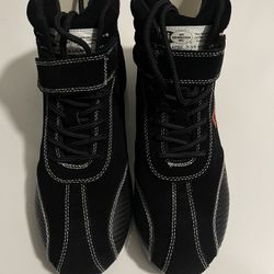 NEW RaceQuip SFI 3.3/5 Racing Shoes - Black Suede - Men's Size 10.5