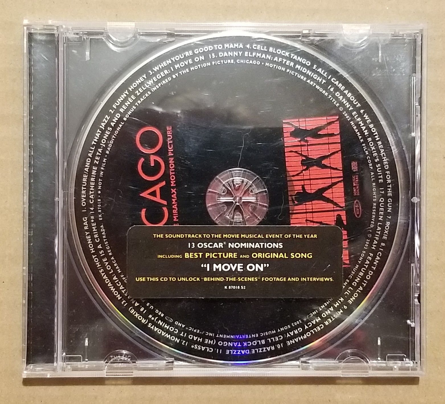 Chicago Motion Picture Soundtrack CD 2002