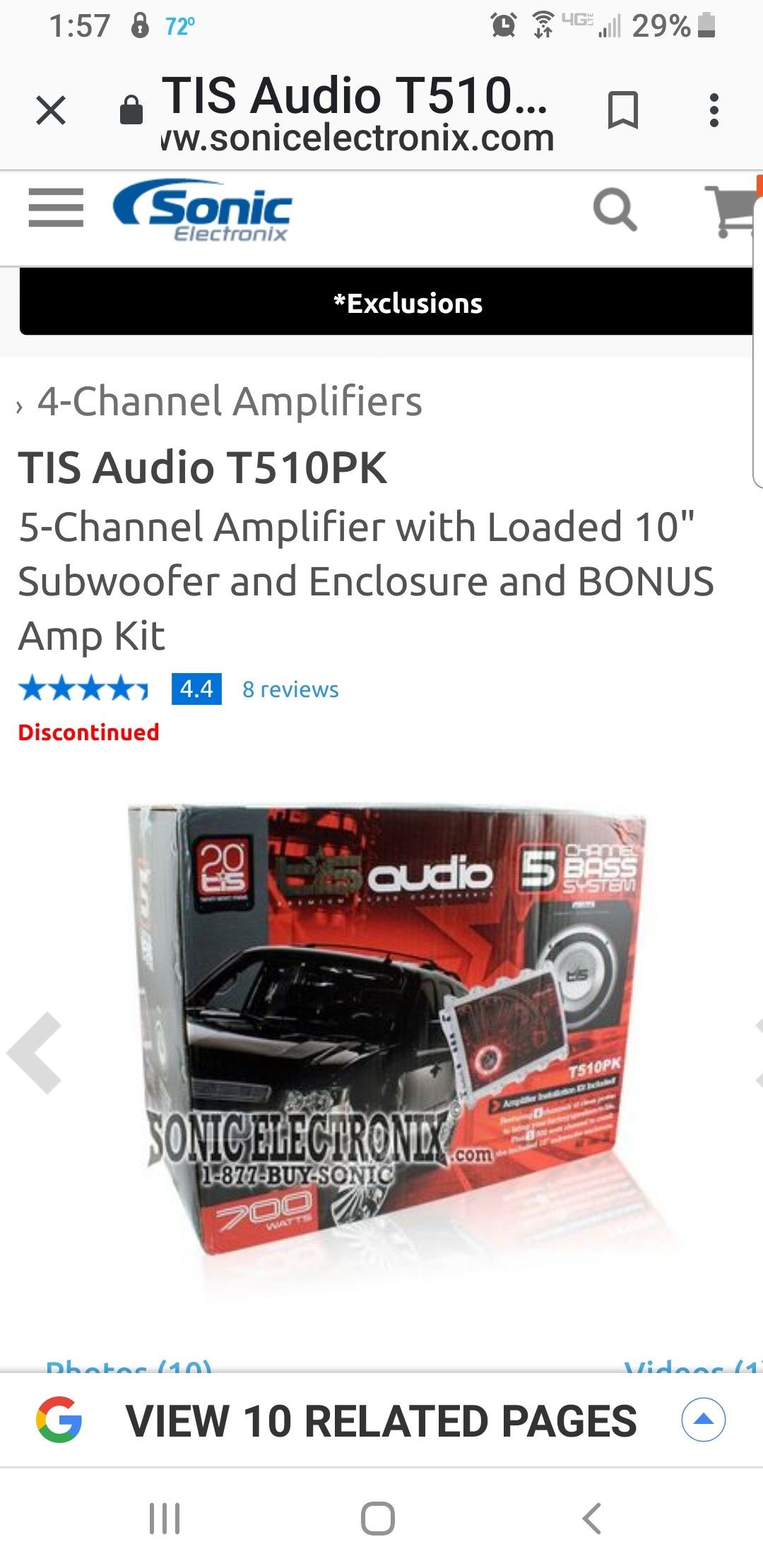 TIS AUDIO 700 WATT AMP WITH 10" SUBWOOFER KIT