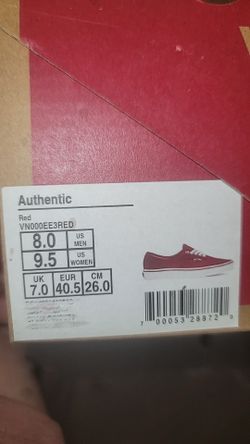 Red and white Vans