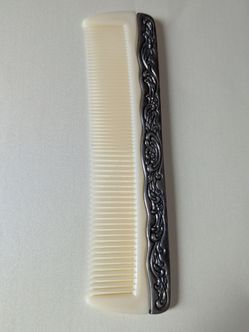 Vintage Comb with Silver Floral Spine