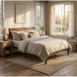Queen Size Metal Platform Bed Frame