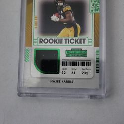2021 Contenders Rookie Ticket Swatches Najee Harris RC Green Variation Relic