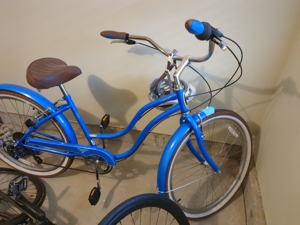  Schwinn Blue And Teal Cruiser With Helmet Need To Sell ASAP!