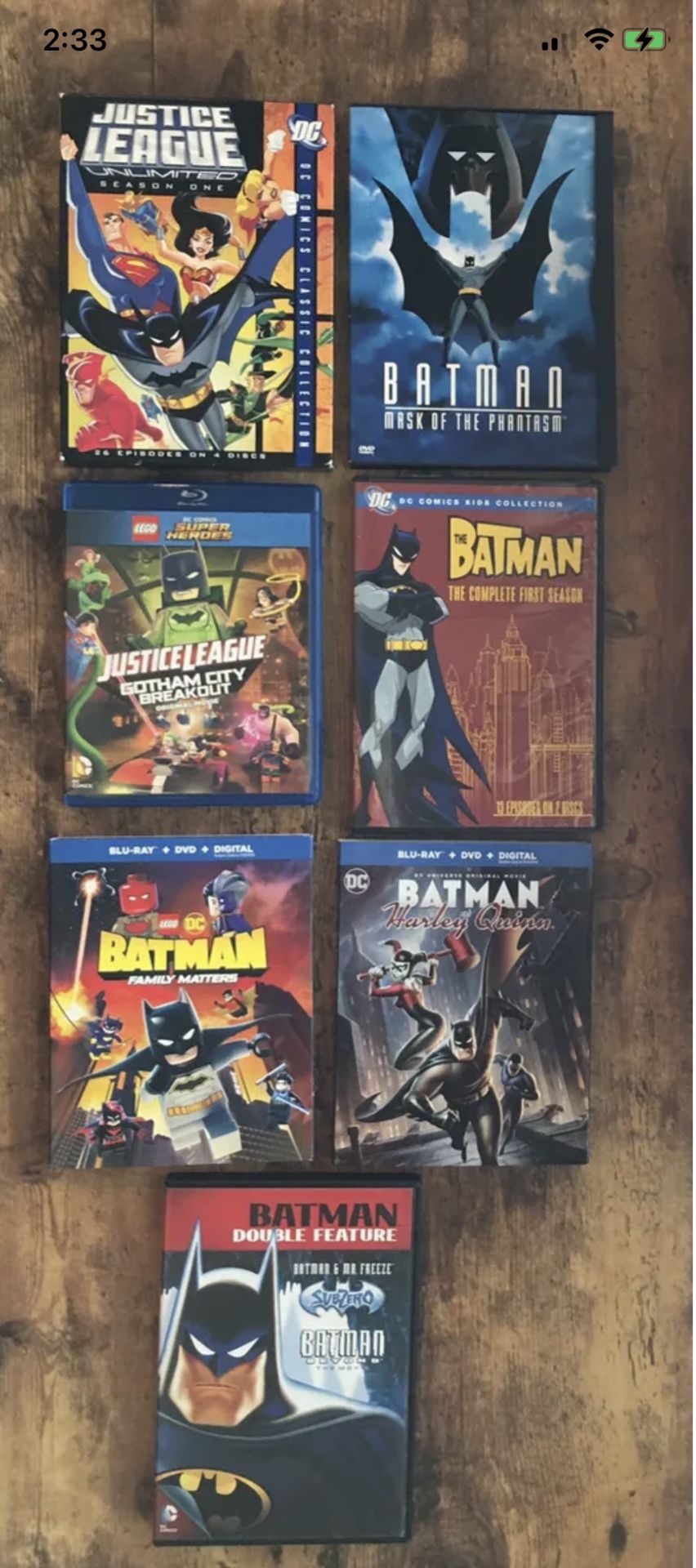 DC Comics Batman Animated Dvd/Blu-ray Bundle 