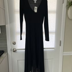 Carmen Marc Valvo Black Knit Maxi Dress NWT 