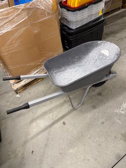 Project Source 5.5-cu ft 1 Wheel Steel Push Wheelbarrow