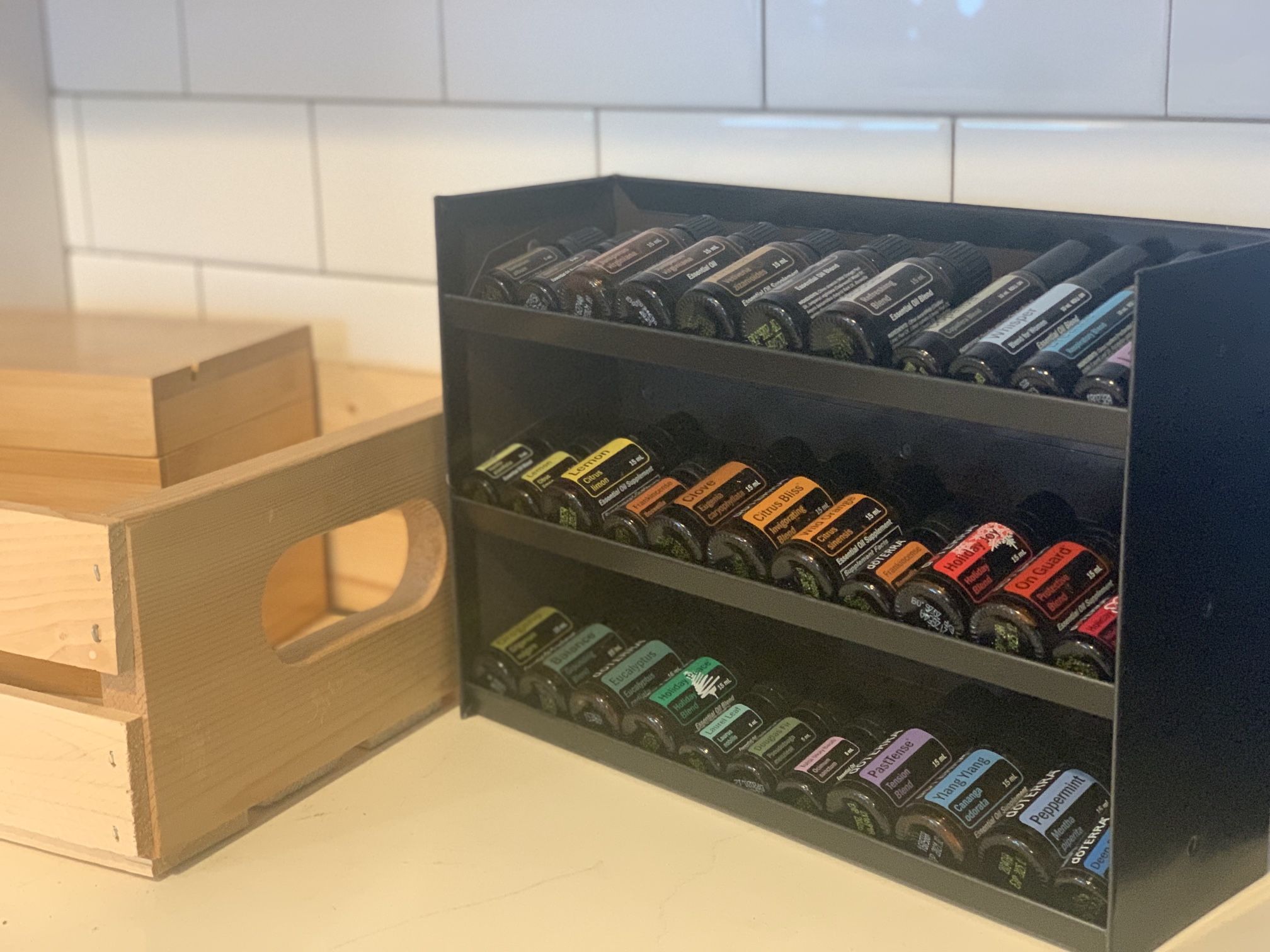 Essential Oils Countertop Storage Shelves, Locally Handmade