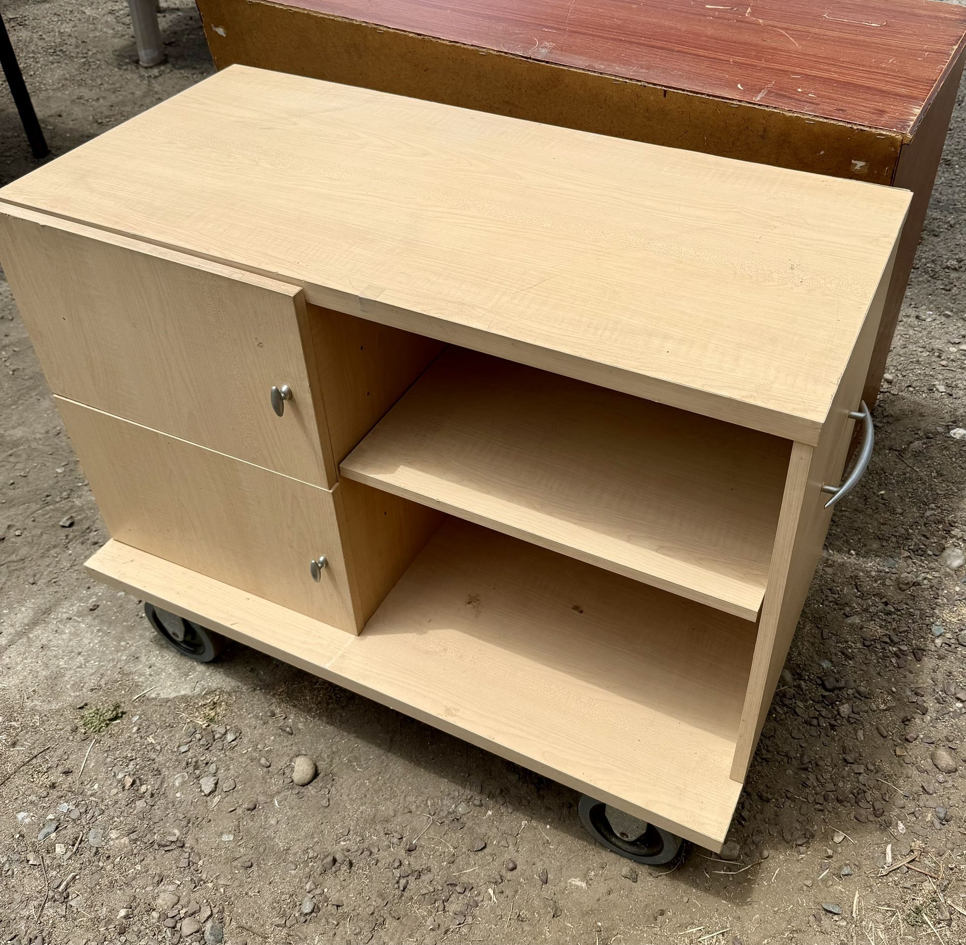 Rolling Wooden Storage Cart