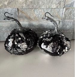 Target bullseye black and silver sequin pumpkins