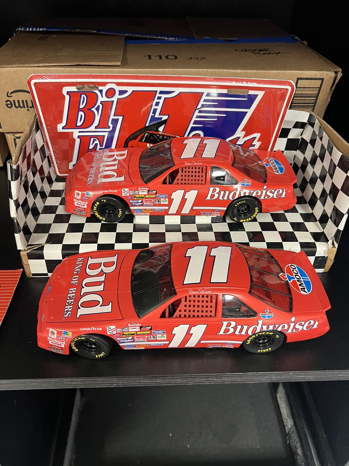 Budweiser Bill Elliot #11 (2) Cars, 1/18th Scale Die-cast