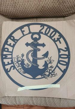 Marine Corp Semper FI Metal Sign 16 Inch Round 