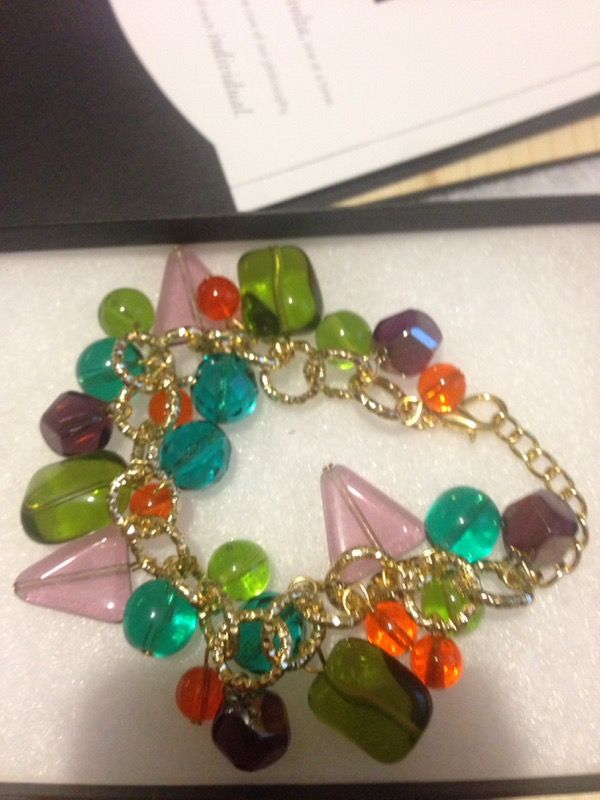 Multicolor gold bead bracelet