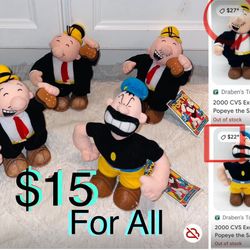 $15 For All Popeye the Sailor Man Characters 9” tall,Total of 4 of them 2 with Tag