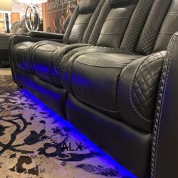 Brand New Ashley Living Room Set Reclining Power LED Sofa And Loveseat 