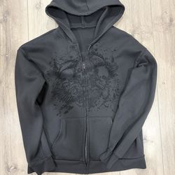 Y2K zip up graphic hoodie