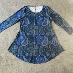 Simply Aster Stretchy dress size 2X casual Paisley dress with pockets