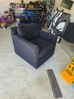 Cyprus Casual Swivel Chair Black Denim $500