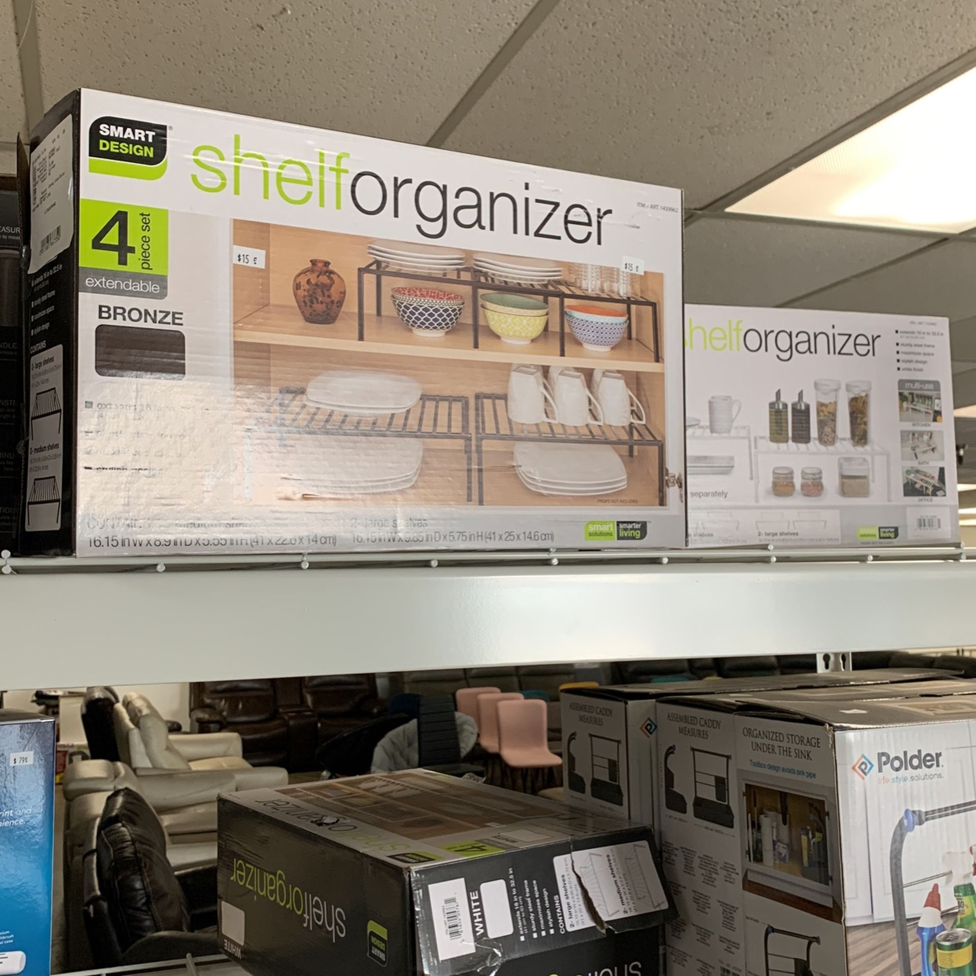 Kitchen Shelf Organizer 2 Color Options Brown Or White