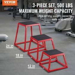 VEVOR Plyometric Jump Box Set (12", 18", 24") – Assembled, Never Used