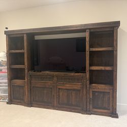 TV media center wall unit - real wood, handmade