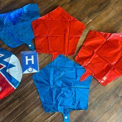 Happy Birthday Banner With Rocket Foil Balloons