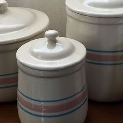 MCCOY Vintage From 70s Pink And Blue Canister Set