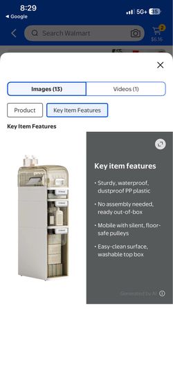 New 3-Tier Slim Bathroom Storage Cabinet
