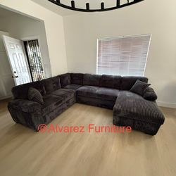 Corduroy sectional sleeper with storage