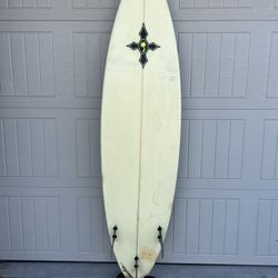 6’5” 1980’s Charlie Smith Design Surfboard with Carbon Fins