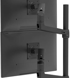 Ergotron – LX Vertical Stacking Dual Monitor Arm, VESA Desk Mount – for 2 Monitors Up to 40 Inches, 7 to 22 lbs Each – Tall Pole, Matte Black