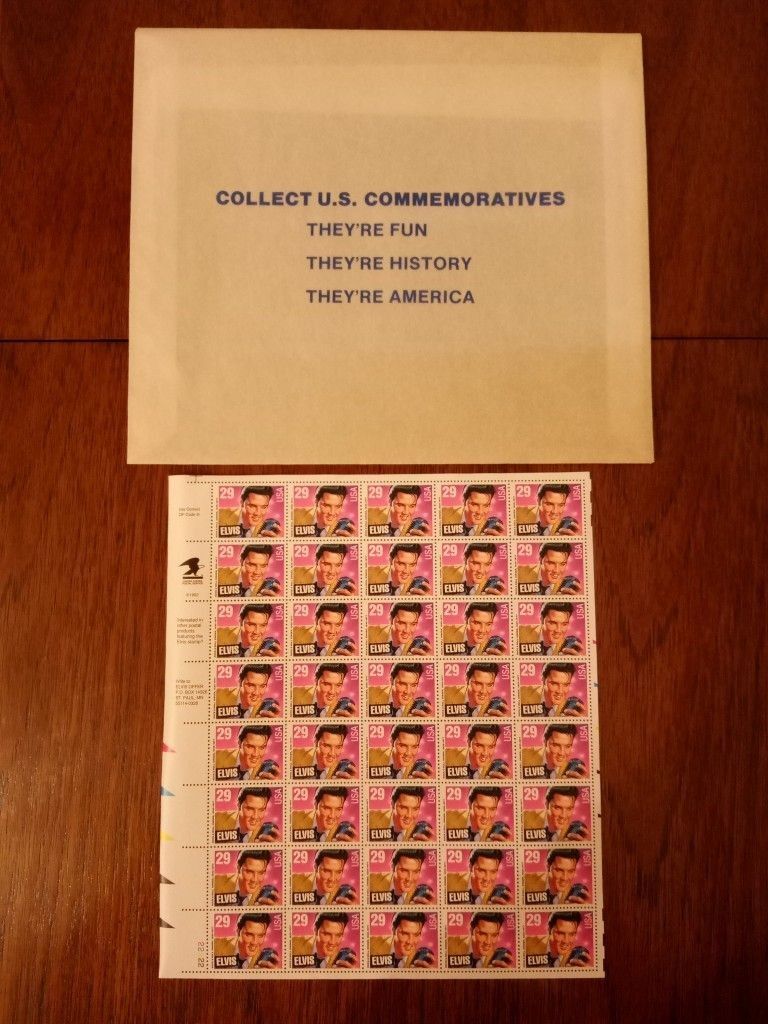 Elvis Presley Full Uncut Sheet 1992 Limited Edition USPS Postage Stamps