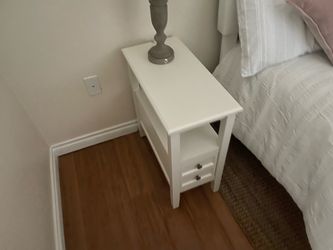 Two whit nightstands wood