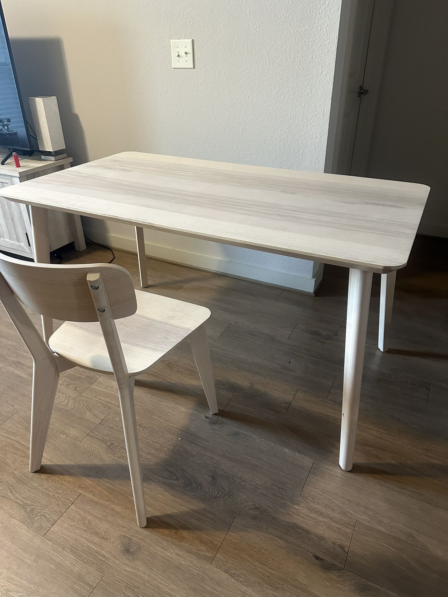 IKEA Wood Table And Chair 