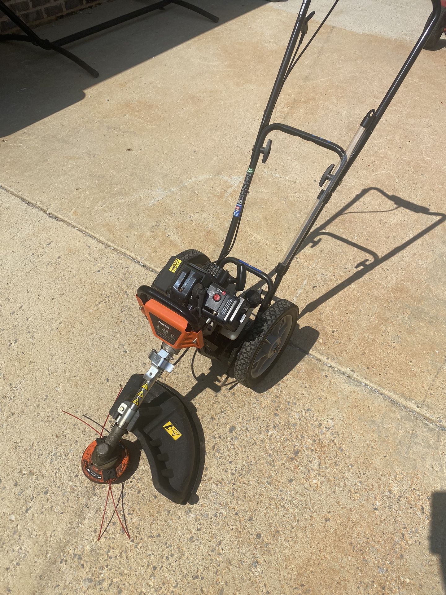 Powermate 17 in. 43 cc Gas MultiFunction Wheeled String Trimmer for