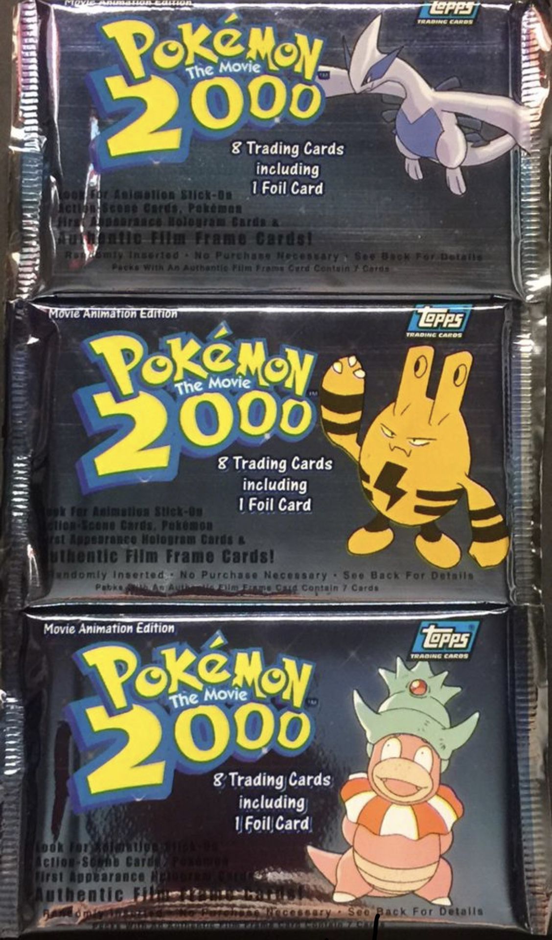 Pokemon cards the movie 2000 packs all 3 arts lugia Elekid slow king