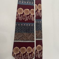 Unicef Javanese Batik Sarong Pattern Geometric Silk Mens Necktie  