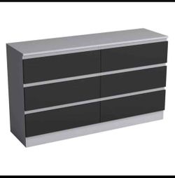 Gray and black Dresser assembled ensamblado