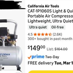 California Air Tools CAT-1P1060S Air Compressor and Harbor Freight Pressure Pot