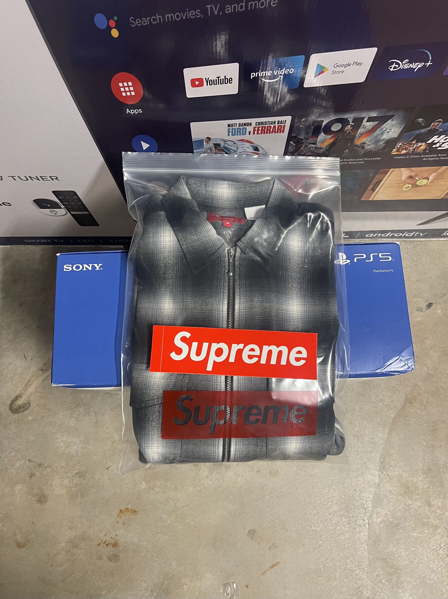 Supreme Plaid Zip Up Shirt
