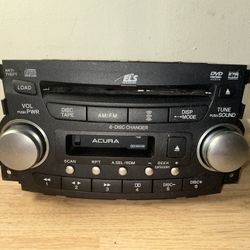 2004-2006 OEM ACURA TL FACTORY RADIO RECEIVER UNIT - AM/FM RADIO / CASSETTE TAPE / 6 DISC CHANGER CD PLAYER / DVD AUDIO / XM SATELLITE RADIO