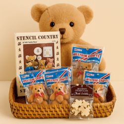 VINTAGE Teddy Bear Craft Bundle – Stencil Sheet I Flocked Bears I Wood Cutouts