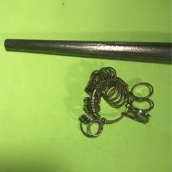 Vintage Solid Steel Ring Mandrel With Ring Sizer