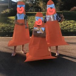 Traffic cone halloween costume